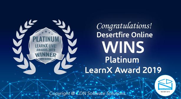 CDN Software Solutions Client-“Desertfire Online” Wins Platinum LearnX Award 2019